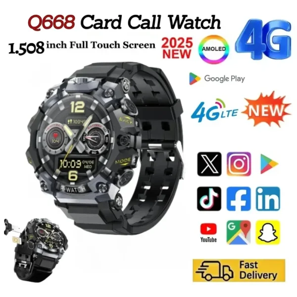 Watch 5g Full Netcom Smartwatch 1.5 inch Amoled HD Screen inset 4g/5g Sim Card GPS WIFI IP68 Waterproof Swimming Smart Watch