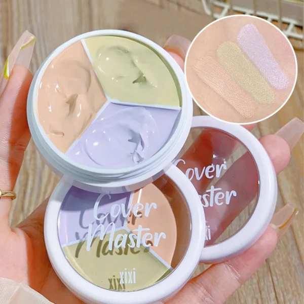 XIXI Pure Holding Makeup Three Color Concealer Spot Ae Print Repair Foundation Dark circles are not easy to stick powder - Image 4