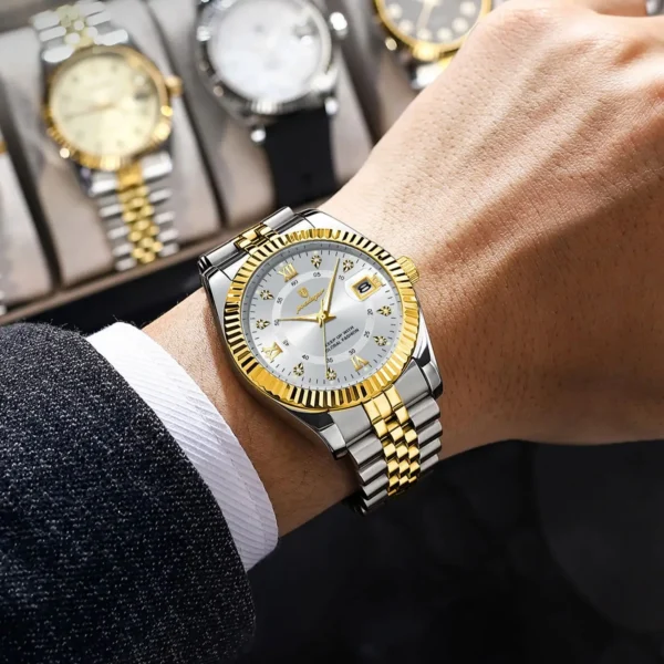 POEDAGAR Classic Luxury Men's Quartz Watches Stainless Steel Date Man Watch Waterproof Luminous Fashion Business Male Wristwatch - Image 7