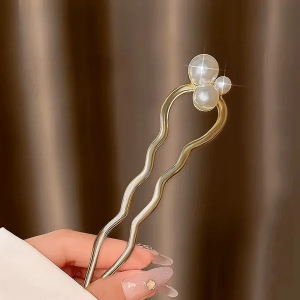 New Pearl Hairpins Korean U-shaped Metal Shell Hair Clip Pins Women Girls Hair Sticks Bun Maker Hair Styling Accessories Gifts - Image 6