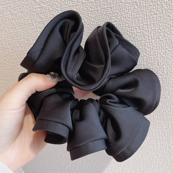 5Pcs/20Pcs French Style Ruffled Silky Scrunchies Oversized Large Hair Scrunchie Girls Satin Elastic Hair Bands Hair Accessories - Image 4
