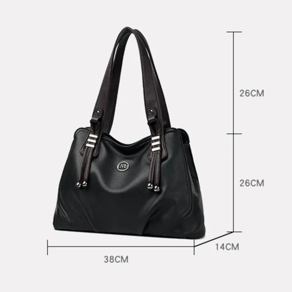 High Quality Soft Leather Handbags for Women Vintage Shoulder Tote Bag Luxury Designer Ladies Large Capacity Top-Handle Bags Sac - Image 4