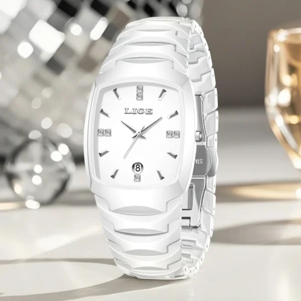 LIGE New Fashion Women Watch Elegant Ceramic Strap Calendar Quartz Wristwatch 30M Waterproof Business Luxury Gift Ladies Watches - Image 2