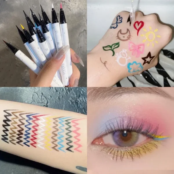 Colorful Eyeliner Liquid Matte Eyeliner Ultra Fine Black White Eyeliner Quick-drying Smooth Eye Contour Eye Liner Eyes Makeup - Image 6