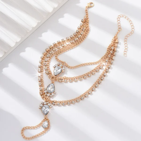 1PC Fashion Multi layer Copper Claw Chain Water Drop Foot Chain Outdoor Tourism Beach Banquet Party Festival Gift-806011 - Image 3