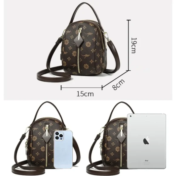 Two Layers Women's Printed Leather Small Shoulder Phone Bags Ladies Handbags Crossbody Bag High Quality Messenger Bag Sac A Main - Image 5