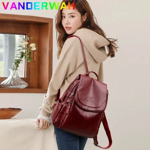 Genuine Women Leather Backpack Fashion Female Shoulder Bag Sac a Dos Ladies Bagpack Mochilas School Bags For Teenage Girls 2024 - Image 4