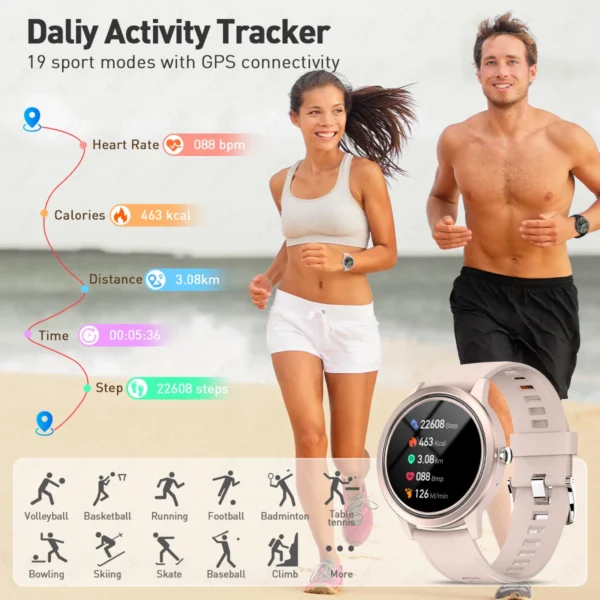 LIGE For Xiaomi Android Fashion Women Smart Watch 360*360 HD Screen Heart Rate Custom Dial Watch Bluetooth Call Smartwatches New - Image 4