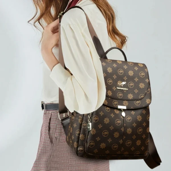 Ladies Backpack Designer High Quality Pu Leather Women Bag Luxury Printed Tassels School Bags Large Capacity A4 Backpacks Sac - Image 4