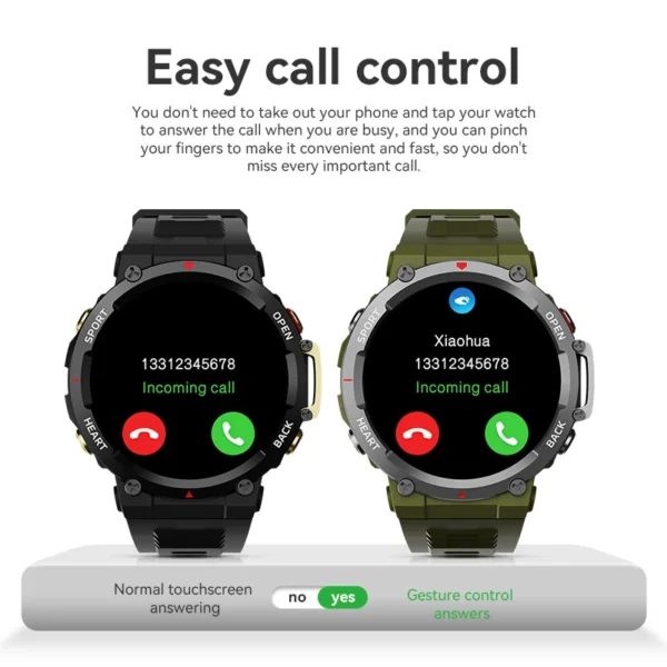 Smart Watch Men 2025 New Bluetooth Call for Android IOS Fitness Tracker Motion IP67 Waterproof Miltary SmartWatch HW28 MAX NFC - Image 5
