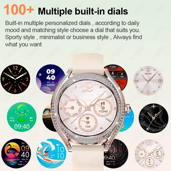 LIGE Luxury Smart Watches For Women Bluetooth Call Sport Fitness Tracker Heart Rate Sleep Blood Oxygen Monitor Smartwatch Gift - Image 5