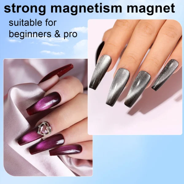 Nail Magnet Tool, Y Shape Nail Magnet Pens for Nail Cat Eye Double Head UV Gel Polish Nail Art Tool Effect Manicure Magnet Stick - Image 5