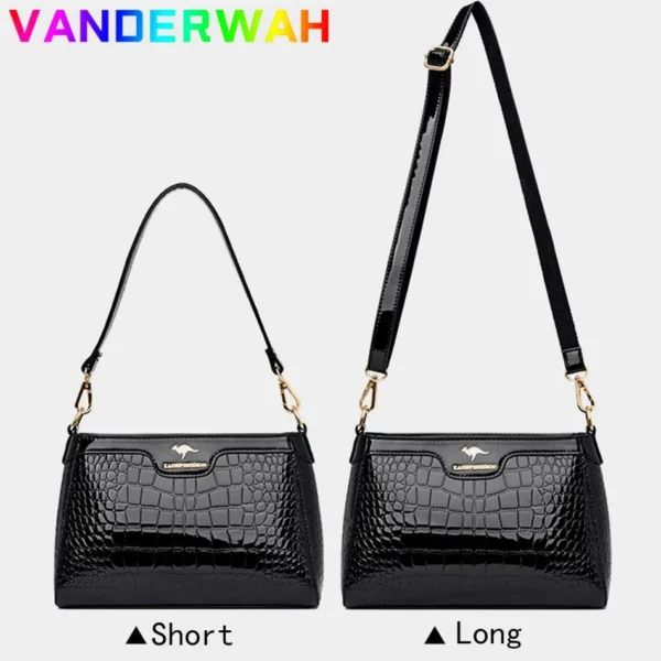 Luxury Crocodile Patent Leather Shoulder Crossbody Bag for Women 2024 Designer Handbag and Purse Female Small Phone Sac A Main - Image 5
