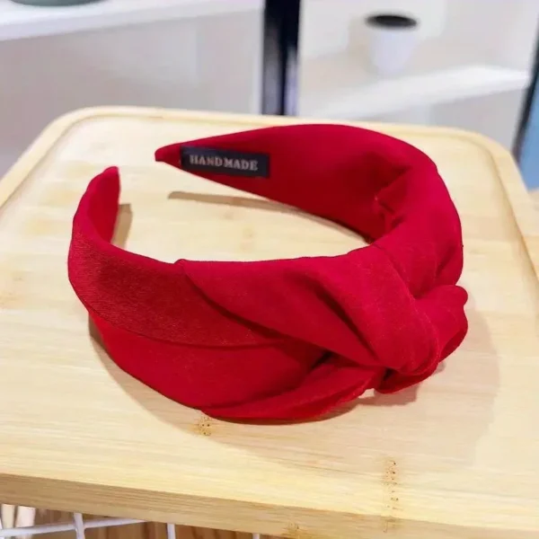 Fashion Solid Wide Knot Fabric Twist Hairbands for Women Girls Bezel Hair Hoops Party Hair Accessories Korean Ladies Headbands - Image 2