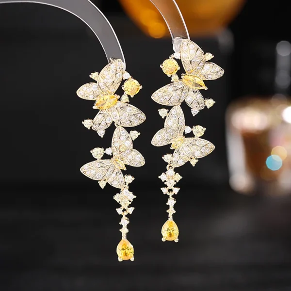 SUYU European And American Fashion Trend Earrings Atmospheric Water Drop Earrings Creative Design Dancing Butterfly Earrings - Image 3