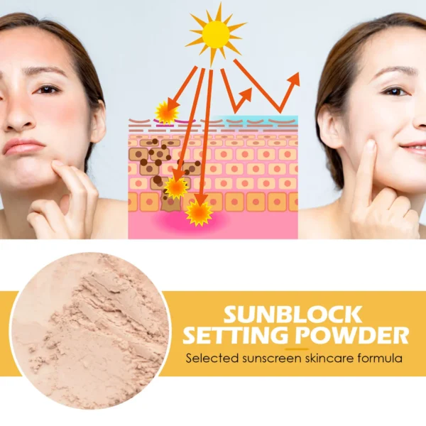 EELHOE Finishing Powder Makeup Oil Control Waterproof Long Lasting Matte Pa++ Spf 50 for Face Sun Protection Powder Cosmetic 8g - Image 4