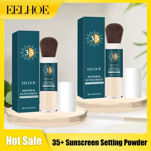 Eelhoe 35+ Sunscreen Setting Powder Oil Controling Keep Drying Highlight Hydrating Makeup 16 Hours Setting Powders for Dark Skin