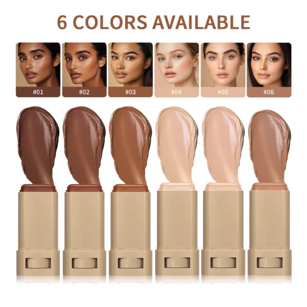 Stick Foundation Balm Serum Boosted Skin Tint Foundation Stick Smooth Plumper Hight Coverage Travel Bronze Foundation Stick Make - Image 3