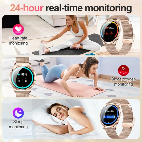 LIGE 2025 New Smart Watch For Women AMOLED Screen Watches IP68 Waterproof Heart Rate Monitor Ladies Smartwatch For Huawei Xiaomi - Image 4