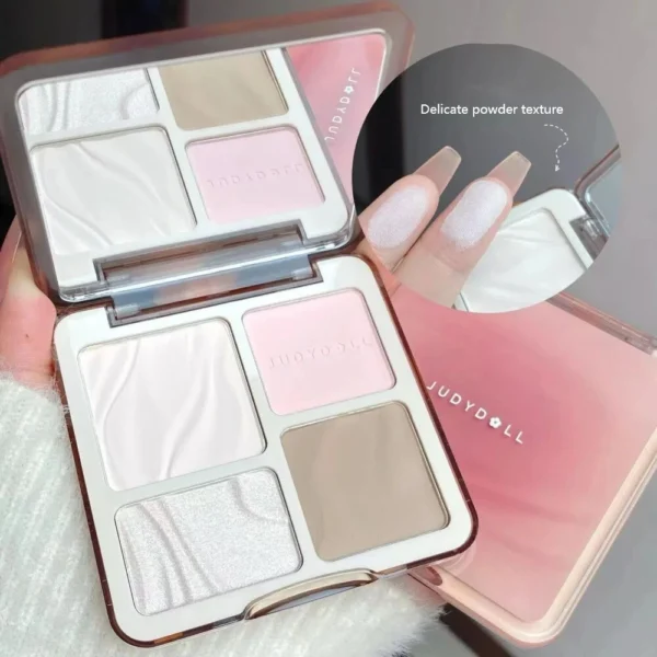 Judydoll Highlighter Contour Bronzer Palette Nude Makeup Natural Facial 3D Nose Shadow Long-Lasting Waterproof Cosmetics Makeup - Image 6
