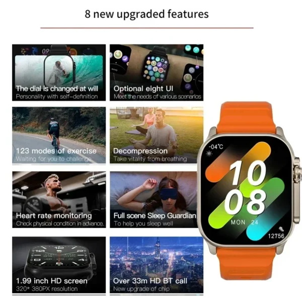 New T900 Ultra 2 Smart Watch 49mm 2025 New NFC Men Women GPS Track Bluetooth Call BT Music Games Wireless Charging Smartwatch - Image 3