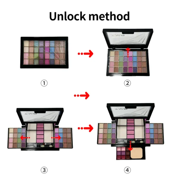TYA Makeup set 46 colors Pearl eye shadow Powder puff Powder blusher Lip gloss set combination T6145 - Image 4