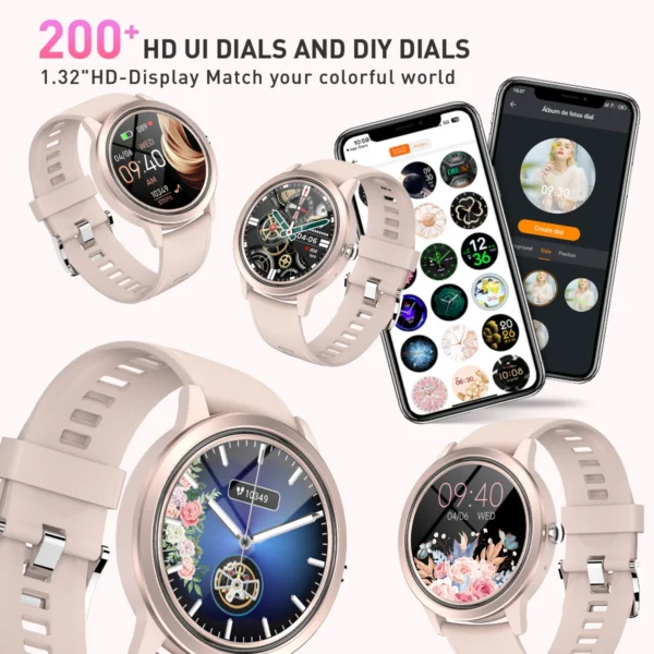 LIGE For Xiaomi Android Fashion Women Smart Watch 360*360 HD Screen Heart Rate Custom Dial Watch Bluetooth Call Smartwatches New - Image 5