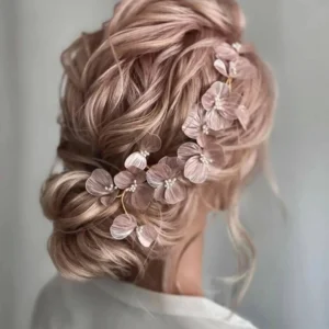Flower Headband Pearl Crystal Hairband Earrings Elegant Party Tiara Crown Bridal Hair Jewelry Wedding Hair Accessories For Women