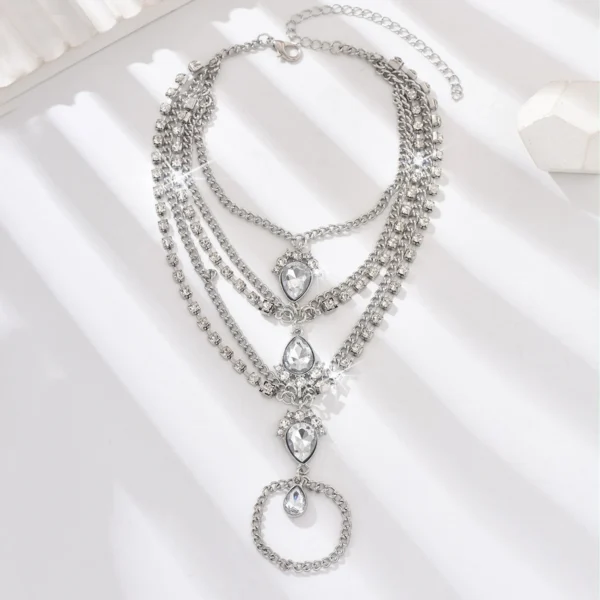 1PC Fashion Multi layer Copper Claw Chain Water Drop Foot Chain Outdoor Tourism Beach Banquet Party Festival Gift-806011 - Image 5