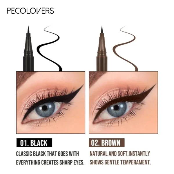 5PCS/Set Smooth Liquid Eyeliner Pen, Waterproof, Long-lasting Makeup, Black, Ultra-fine Pen Tip,Create A Charming Eye Makeup - Image 3