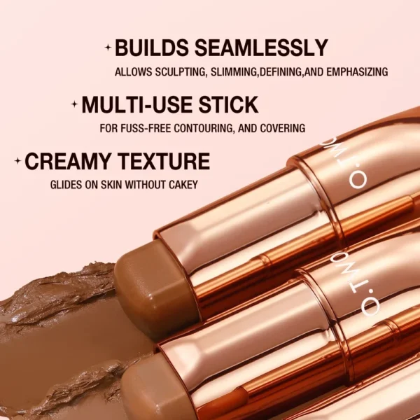 O.TWO.O Contour Stick Cream Long-wear Lightweight Brighten Stick Easy to Sculpt Face Concealer Bronzer Contouring Makeup Pen - Image 6