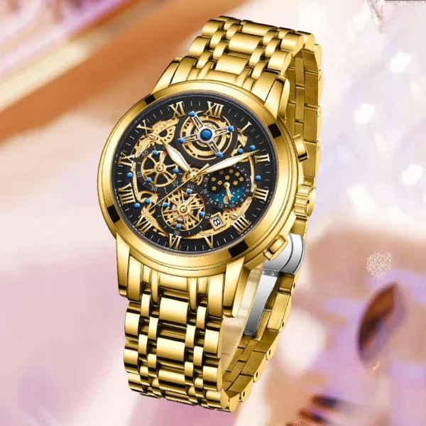 LIGE 2024 New Fashion Gold Women Watch Top Brand Luxury Waterproof Watches for Women Sport Quartz Chronograph Relogio Feminino - Image 5