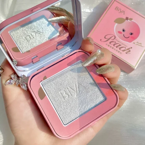 Peach Highlight Powder Diamond Glitter Pearlescent Face Contour 3D Brighten Mashed Potatoes Trimming Natural Color Korean Makeup - Image 2