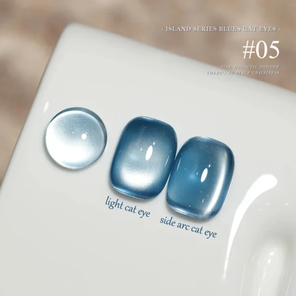 1-12pcs TC Summer Blue Glass Bead Cat Eye Gel Nail Polish Flash White Spar Nude Color Magnet Nail Art Gel Salon Christmas Nails - Image 3