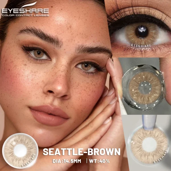 EYESHARE Color Contacts for Eyes 1Pair Blue Eye Contacts Gray Pupils Brown Lenses Green Eye Contact Lenses Beauty Makeup Yearly - Image 2
