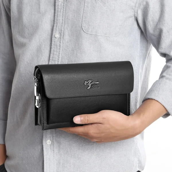 High Quality Solid Color Zipper Design Password Lock Buckle Men's Business Handbag Bag For Men Bolso Hombre Sac A Main 2025
