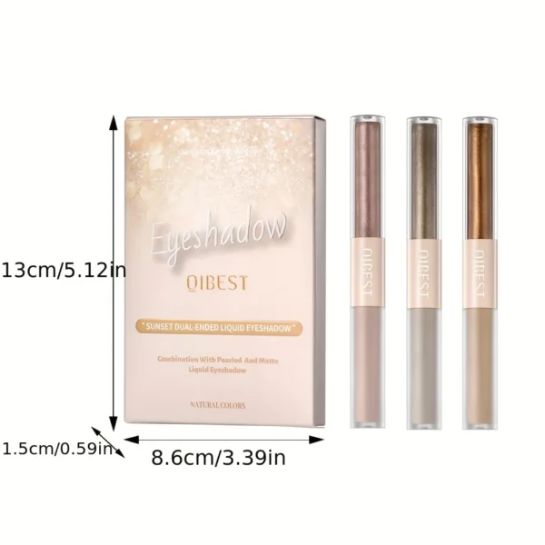6pcs Liquid Eyeshadow Set,Pearly Glitter Matte Double Ended Eyeshadow,Pearly And Matte Finish,Smooth Delicate Texture Eyeshadow - Image 4