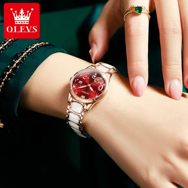 OLEVS Watch 3605 Women Original Luxury Quartz Watch For Women Waterproof Luminous Ceramic Strap Date Ladies Watch Gifts Reloj ﻿ - Image 5