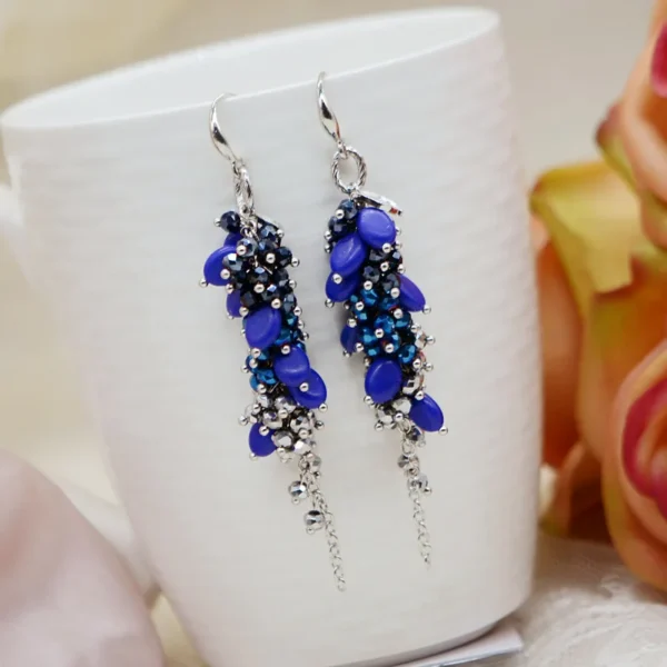 2025 New Drop Shape Long Tassel Earrings Ethnic Style Exaggerated Glass Crystal Earrings Bohemian Accessories for Women - Image 4