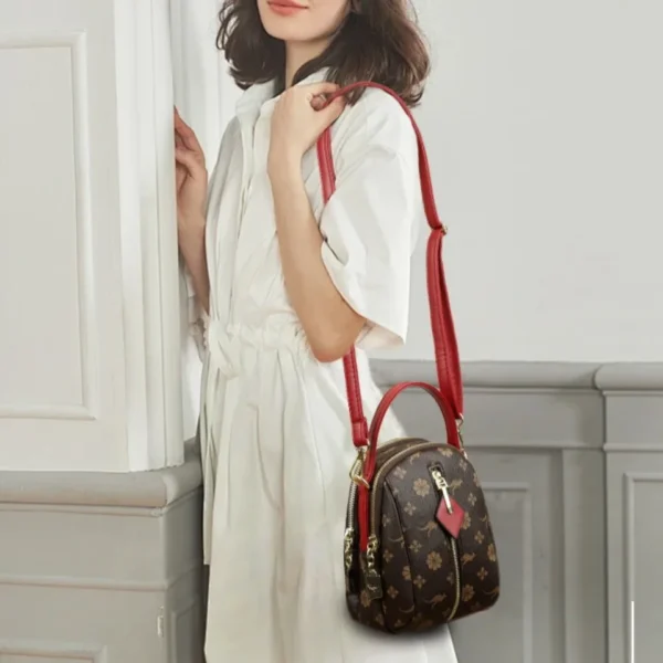 Two Layers Women's Printed Leather Small Shoulder Phone Bags Ladies Handbags Crossbody Bag High Quality Messenger Bag Sac A Main - Image 3