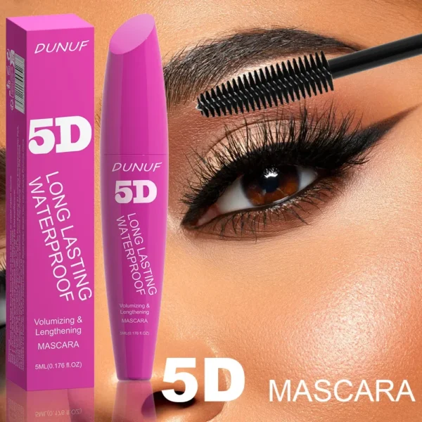 5D Waterproof Mascara Cream Thick Slender 24h Volumizing Lash Makeup Eyelash Curling Lengthening Lasting Eyelash Cream - Image 3