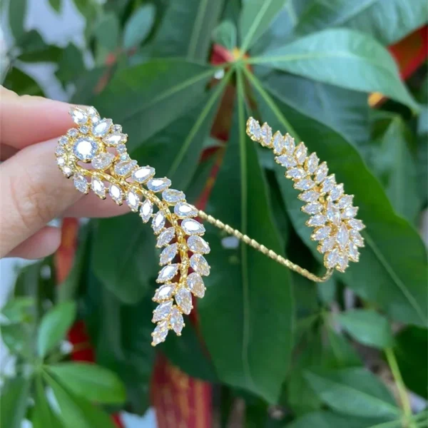 5A+ Cubic Zironia Crystal Hand Palm Open Bracelet for Women Eyes Design Same Clip Ear Jewelry Adjustable Bangle Wholesale