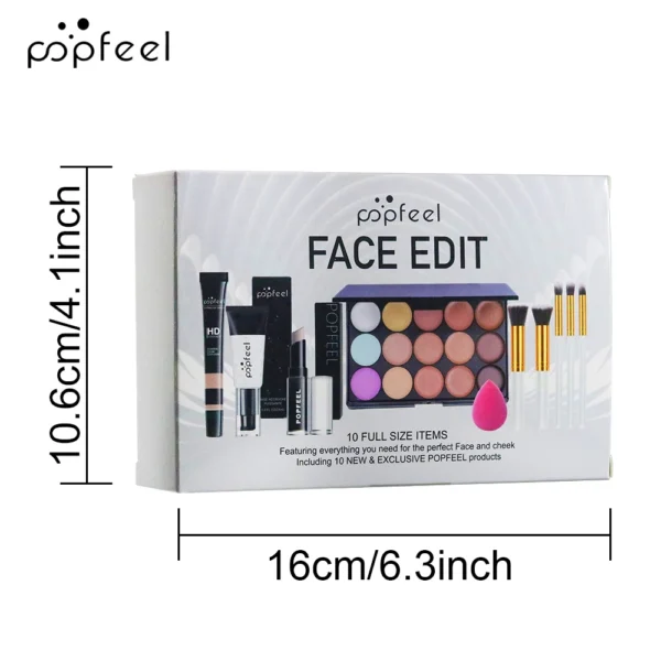 POPFEEL All-in-One Makeup Kit Gift Set With concealer，makeup-Lotion，foundation，powder prff，makeup brushes，Makeup novice - Image 6