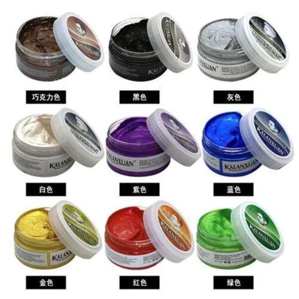 Hair Colors 9 Color Wax Dye Temporary Molding Paste 8 Color Blue Burgundy Grandma Gray Green Hairs Dye Wax Mud Styling Pomade - Image 3