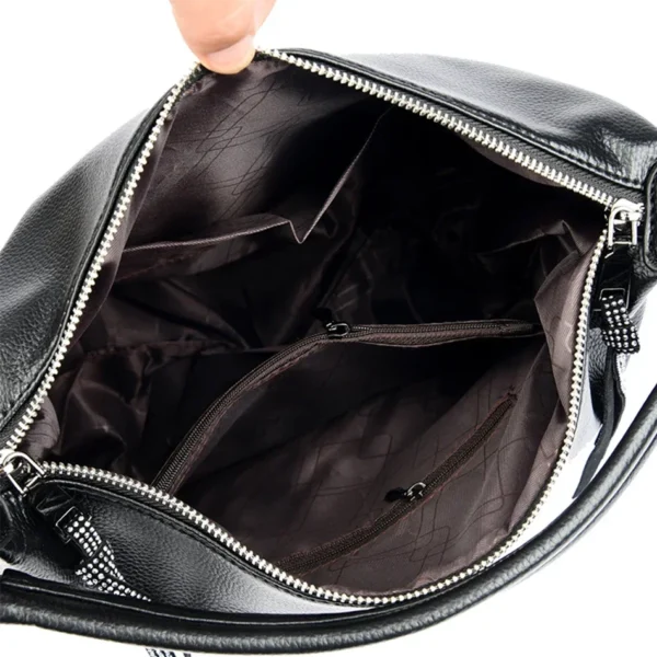 2024 Women High Quality Leather Shoulder Bag Top-handle Bags Casual Large Capacity Messenger Bags Luxury Designe Ladies Handbags - Image 6