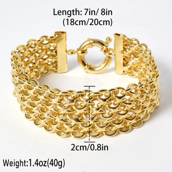 New 18MM wide copper chain bracelet unisex 18K gold plated wristband Miami Sidewalk bracelet Punk Hip Hop Jewelry party gift - Image 6