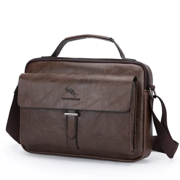 Luxury Brand Men's designer bag Vintage Shoulder Bag PU Leather Messenger Bag Fashion Crossbody Bag Male Handbag For IPAD - Image 5