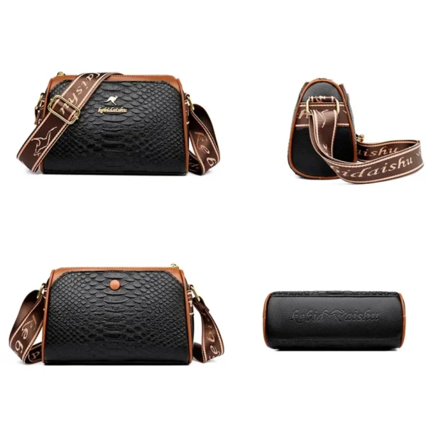 Women's Crocodile Pattern Shoulder Bags Ladies Crossbody Bag With Adjustable Strap Quality Soft Leather Handbags Messenger Sac - Image 5