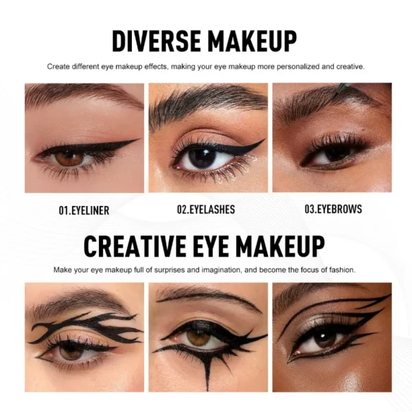 5PCS/Set Smooth Liquid Eyeliner Pen, Waterproof, Long-lasting Makeup, Black, Ultra-fine Pen Tip,Create A Charming Eye Makeup - Image 6