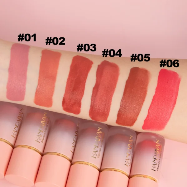 HANDAIYAN 6 Colour Matte Liquid BlushEasy to apply long lasting waterproof blush sponge brush head - Image 6